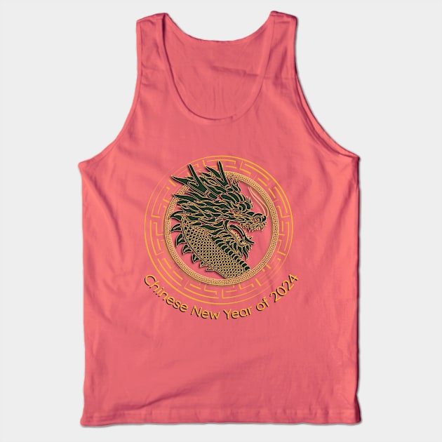 Chinese New Year of Wood Dragon 2024 Tank Top by TeeText